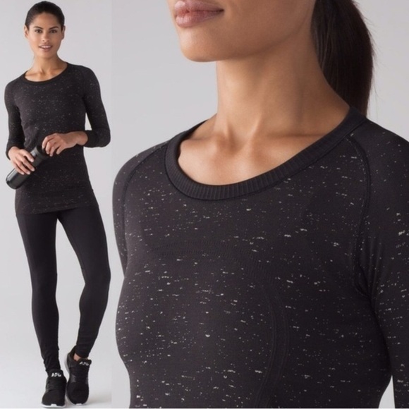 lululemon athletica Tops - Lululemon Athletica Black Speckled Long Sleeve